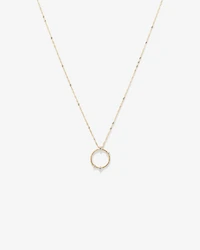 Diamond Studded Circle Necklace in 10kt Yellow Gold