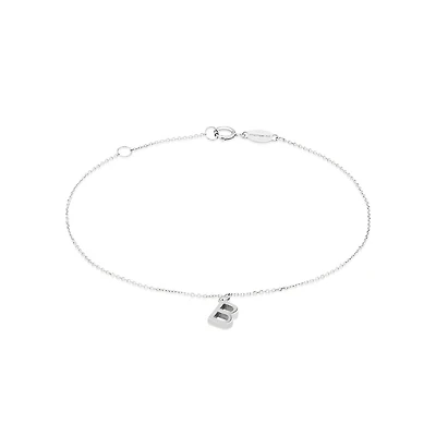 19cm (7.5") B Initial Bracelet in Sterling Silver