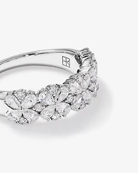 LAB. Pear and Round Brilliant Ring with 1.05 Carat TW of Laboratory-Grown Diamonds in 10kt White Gold