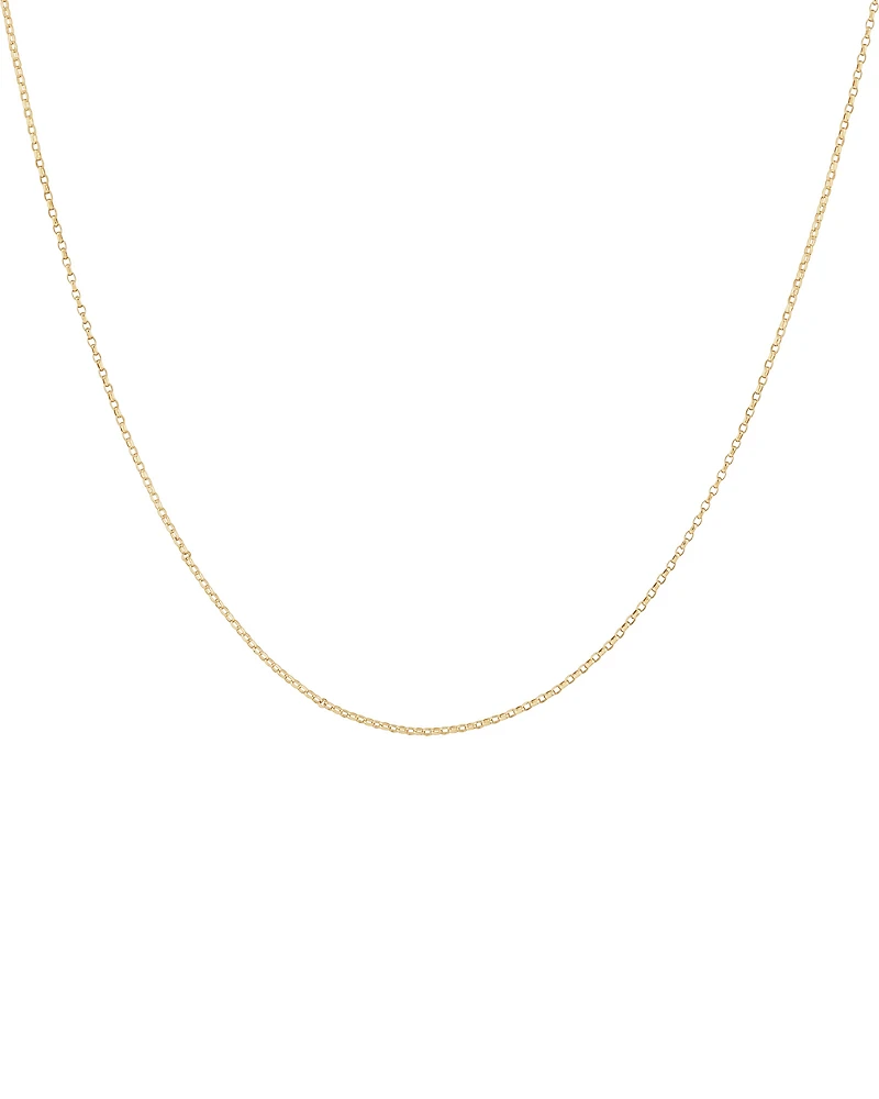 45cm (18") 1mm Width Diamond Cut Belcher Chain in 18kt Yellow Gold