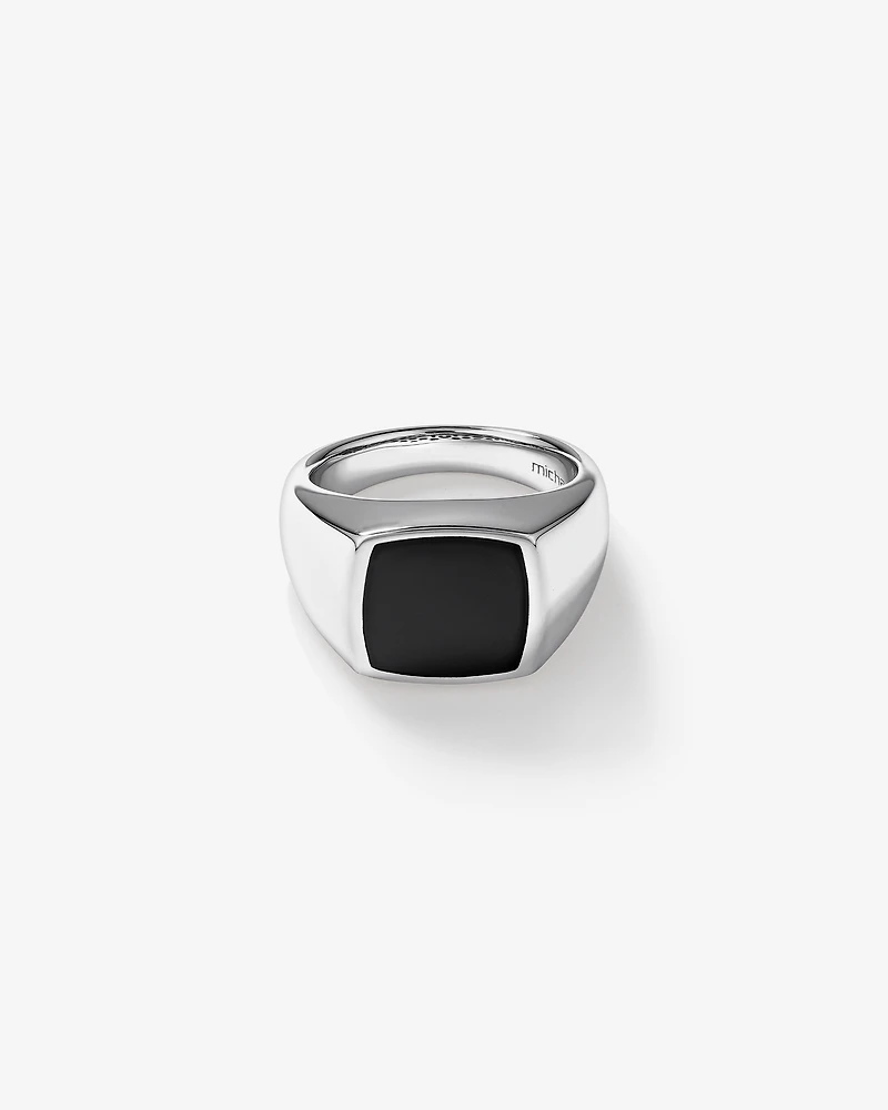 Bague en argent sterling avec onyx noir