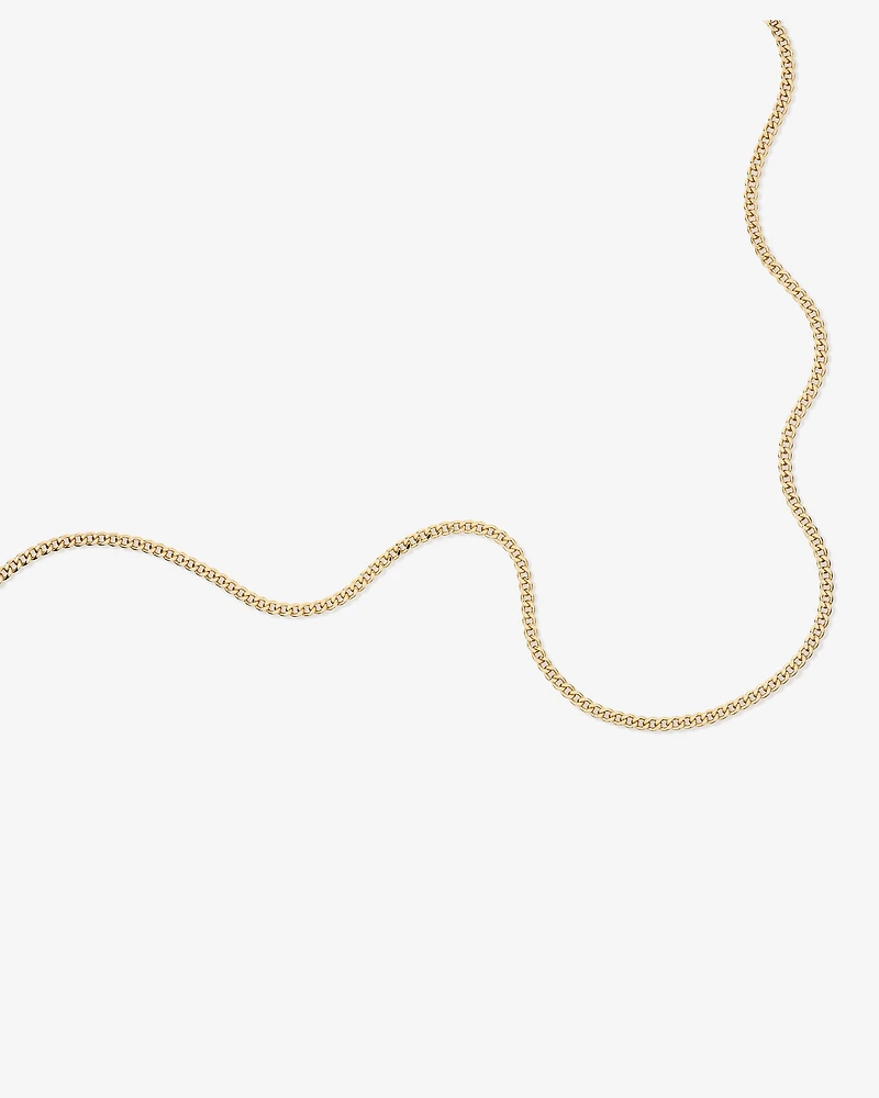 60cm (22") 4.2mm Width Semi Solid Diamond Cut Curb Chain in 10kt Yellow Gold