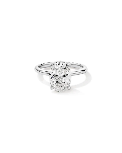 3.00 Carat TW Oval Cut Laboratory-Grown Diamond Solitaire Engagement Ring in Platinum
