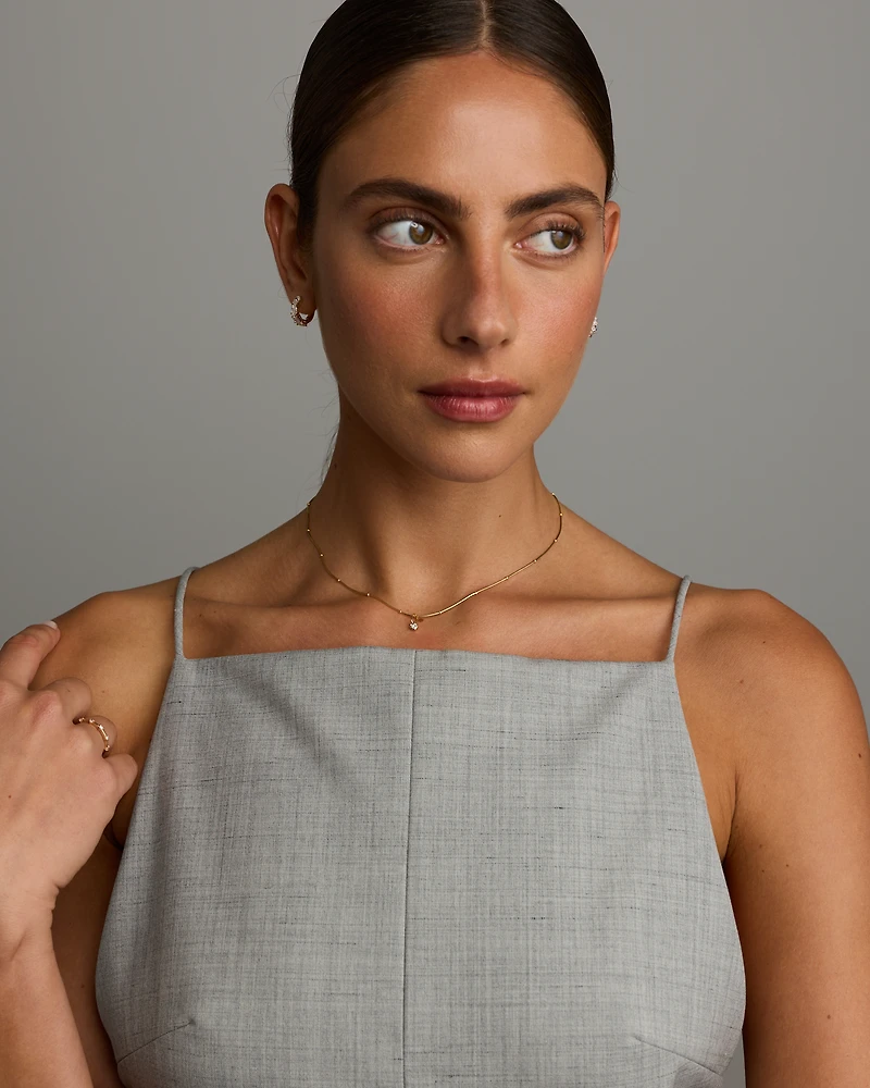 0.07 Carat TW Laboratory-Grown Diamond Heart Pendant  in 10kt Yellow Gold