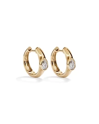 0.50 Carat TW of Laboratory-Grown Pear Cut Diamond Huggie Earrings in 10kt Yellow Gold