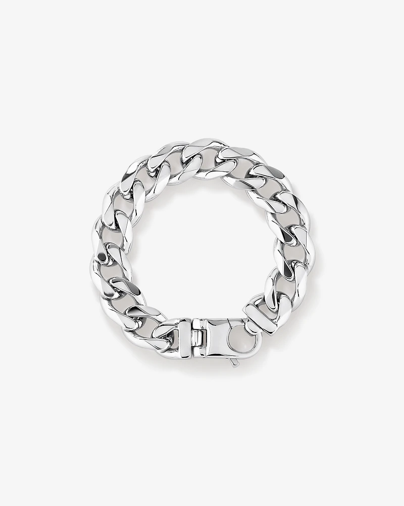14.8mm Curb Bracelet in Sterling Silver