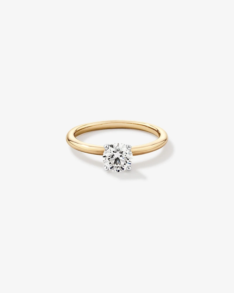 0.70 Carat TW Round Brilliant Laboratory-Grown Diamond Solitaire Engagement Ring in 14kt White Gold