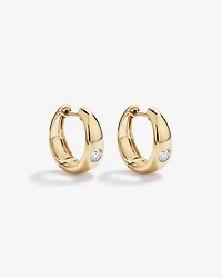 0.24 Carat TW of Laboratory-Grown Round Brilliant Diamond Huggie Earrings in 10kt Yellow Gold