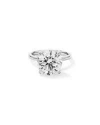 Bague de fiançailles solitaire en platine, sertie d'un diamant rond brillant 6,00 carats (poids total) synthèse