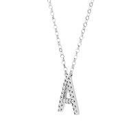 A' Initial necklace with 0.10 Carat TW of Diamonds in 10kt White Gold