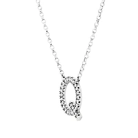 Q Initial Necklace with 0.10 Carat TW of Diamonds in 10kt White Gold