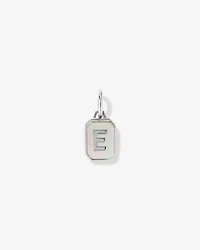 Pendentif initiale Lettre E en nacre et argent sterling