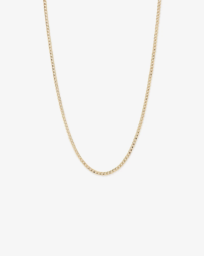 55cm (22") 3.9mm Width Semi Solid Curb Chain in 10kt Yellow Gold