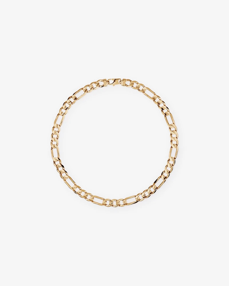 Chaîne Figaro solide en or jaune 10 carats, 55 cm (22 po), largeur de 15 mm