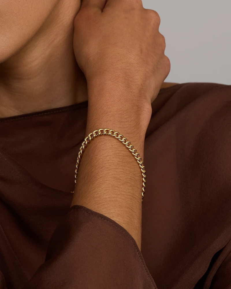 19cm (8") Round Curb Chain in 18kt Vermeil