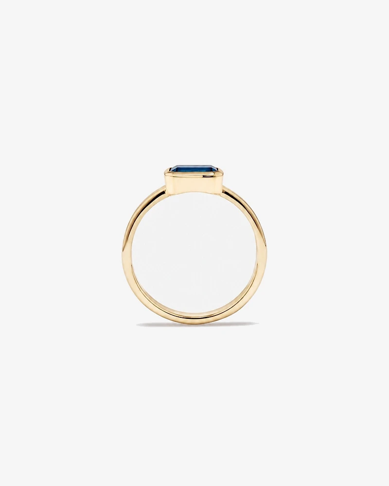 London Blue Topaz Bezel Ring 10kt Yellow Gold
