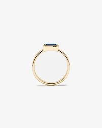 London Blue Topaz Bezel Ring 10kt Yellow Gold