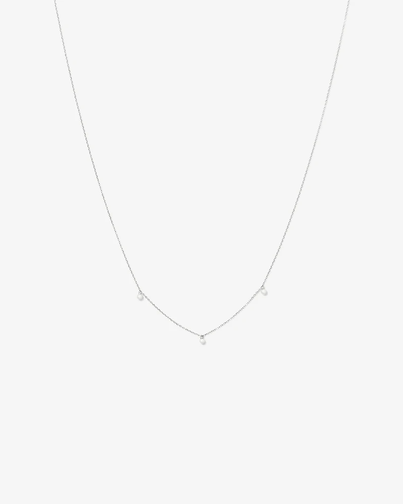 Collier de perles de culture d'eau douce en or blanc 10 carats