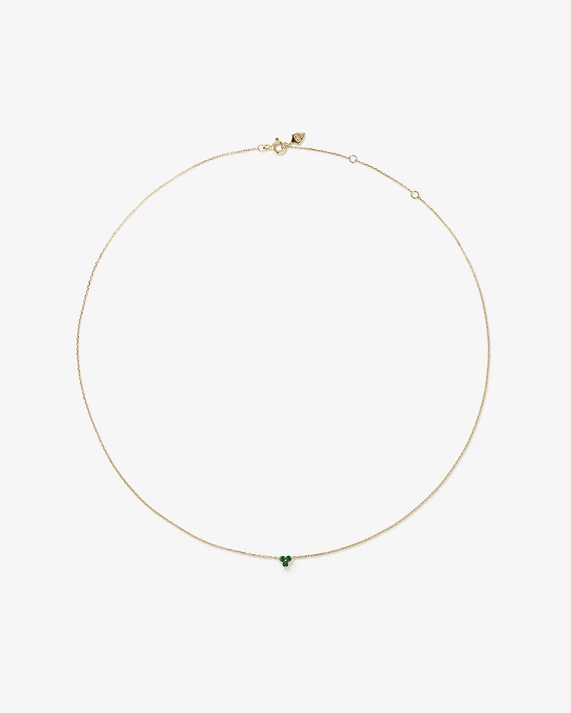 Emerald Trio Necklace in 10kt Yellow Gold