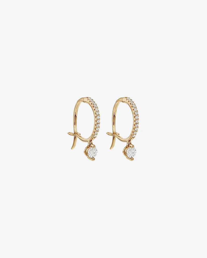Single Drop Earrings with 0.37 Carat TW of Diamonds in 18kt Yellow Gold