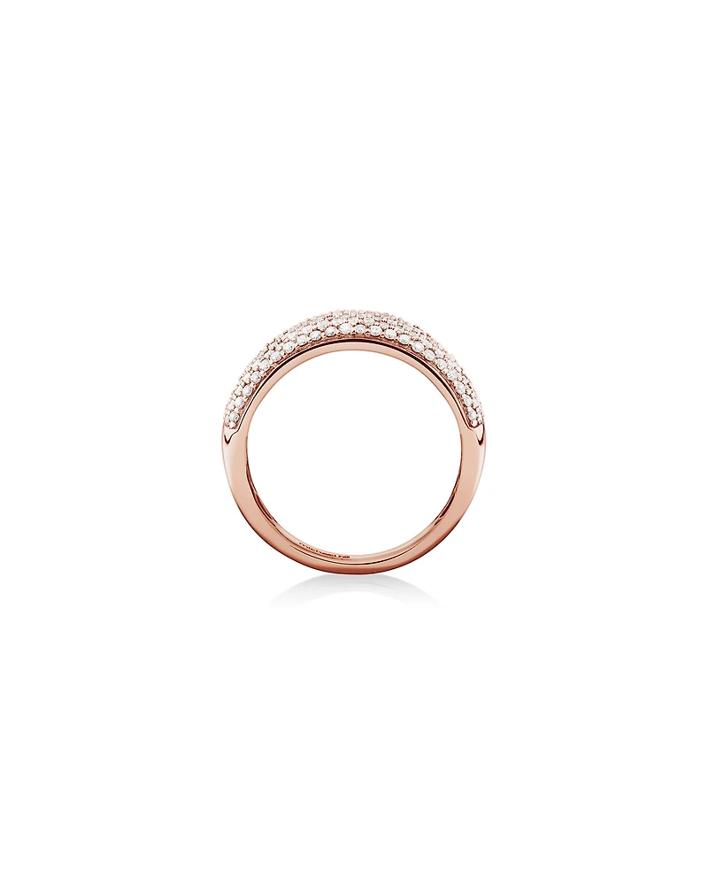 Diamond Pave Ring with 1.00 Carat TW Diamond in 10kt Rose Gold