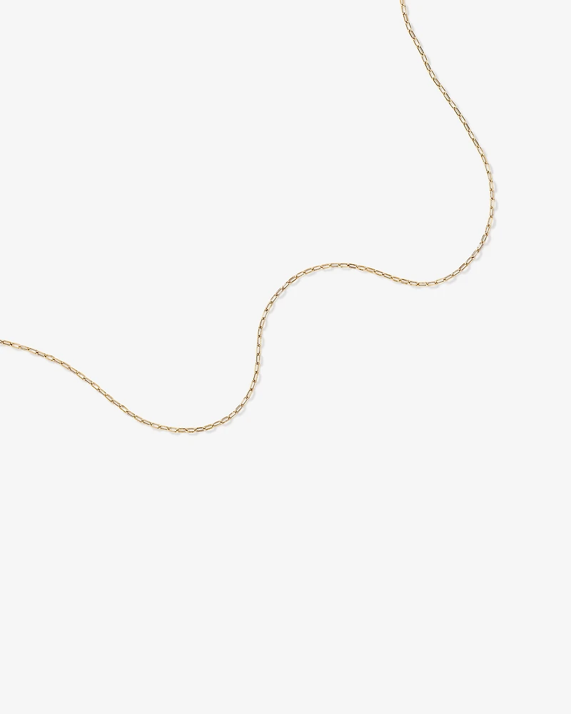 45cm (18”) 2mm-2.5mm Width Hollow Paperclip Chain in 10kt Yellow Gold