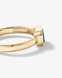 London Blue Topaz Bezel Ring 10kt Yellow Gold