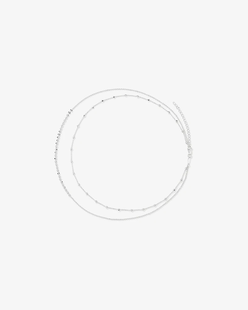 45cm Multi-Layer Bead Chain in Sterling Silver