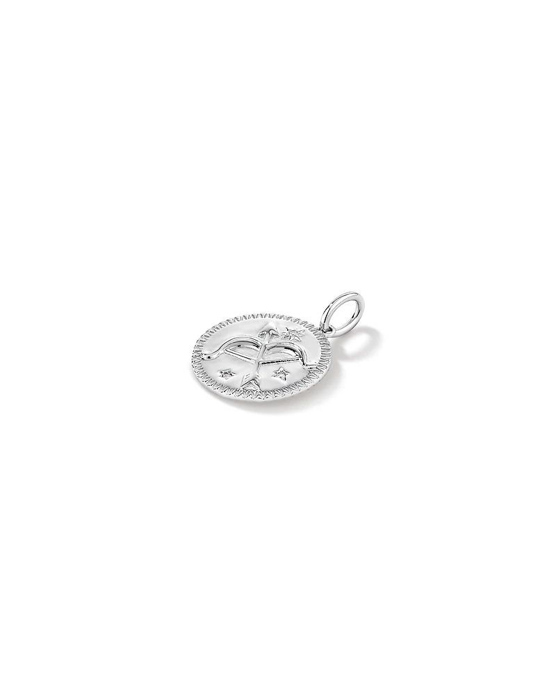 Diamond Accent Sagittarius Zodiac Pendant in Sterling Silver