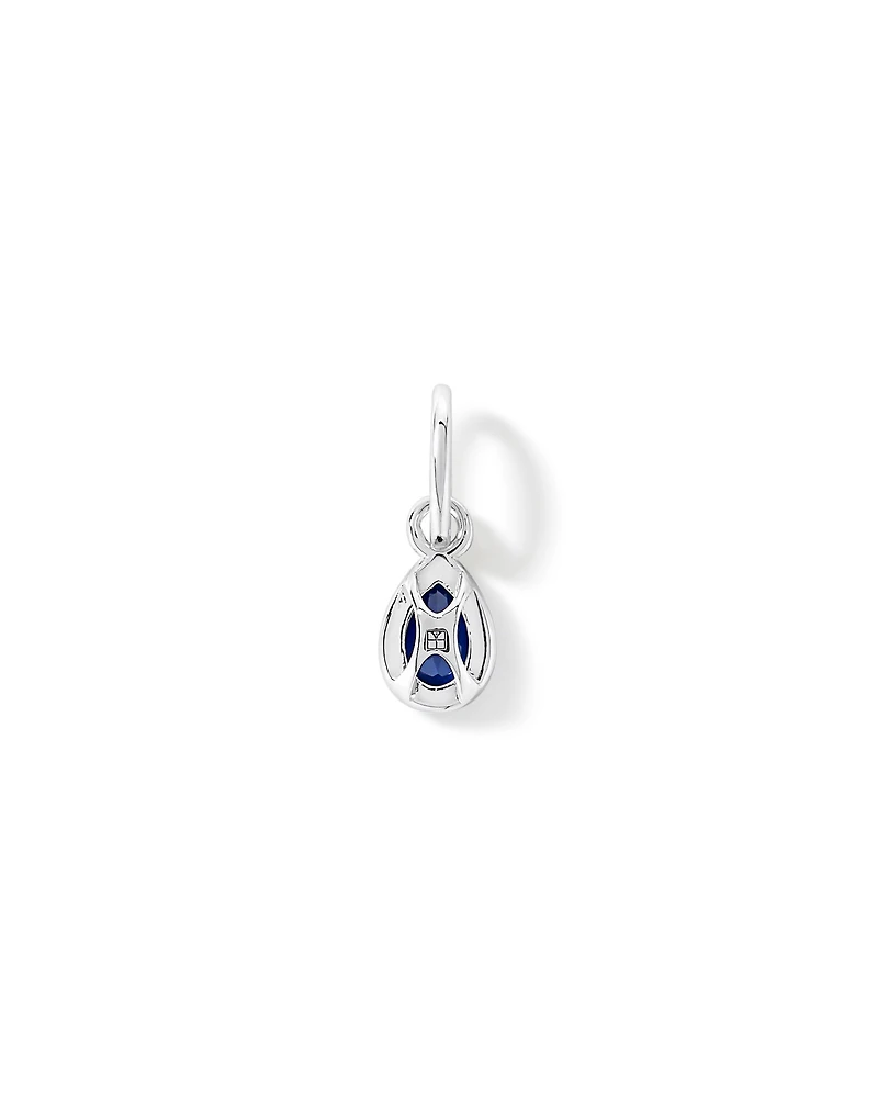 Pear-Cut Created Sapphire Pendant in Sterling Silver