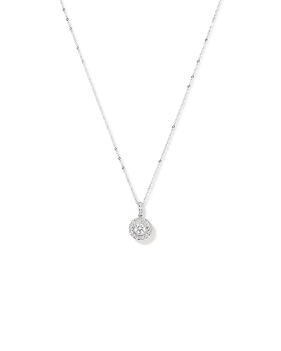 Pendentif rond Lume Lab avec un TW de 1,00 carat de diamants cultivés en laboratoire en or blanc 10 carats