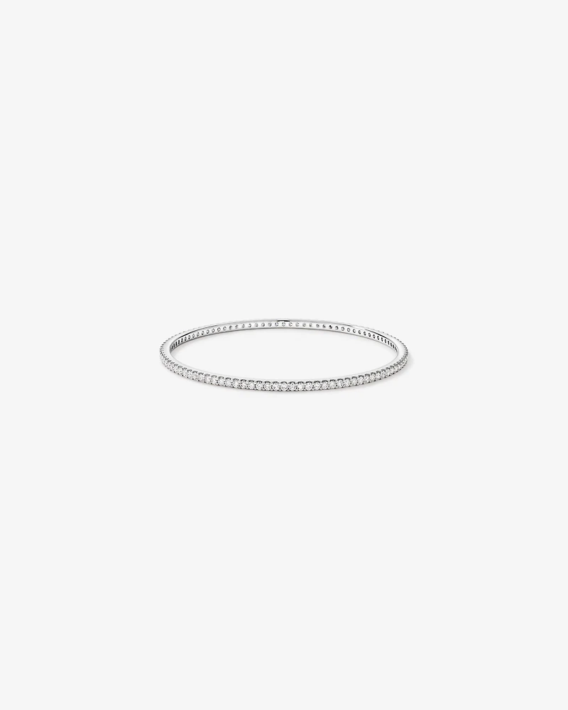 3.00 Carat TW Round Brilliant Laboratory-Grown Diamond Oval Eternity Bangle in 10kt White Gold