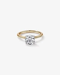 1.55 Carat TW Round Brilliant Lab-Grown Diamond Solitaire Hidden Halo Engagement Ring in 14kt Yellow and White Gold