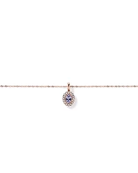Tanzanite & 0.15TW of Diamond Halo Pendant with Chain in 10kt Rose Gold
