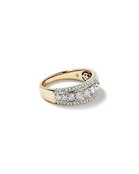 Three Row Ring with 1.00 Carat TW of Diamonds in 10kt Yellow Gold