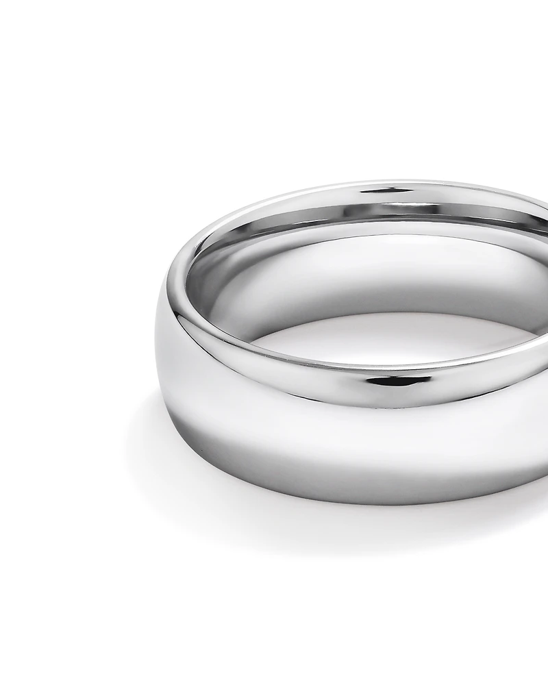 8mm Polished Dome Wedding Band Tungsten