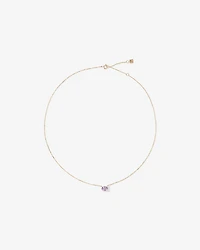 Oval East-West Rose Amethyst Necklace in 10kt Yellow Gold