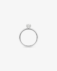 0.68 Carat TW Oval Cut Diamond Solitaire Hidden Pave Halo Engagement Ring in Platinum