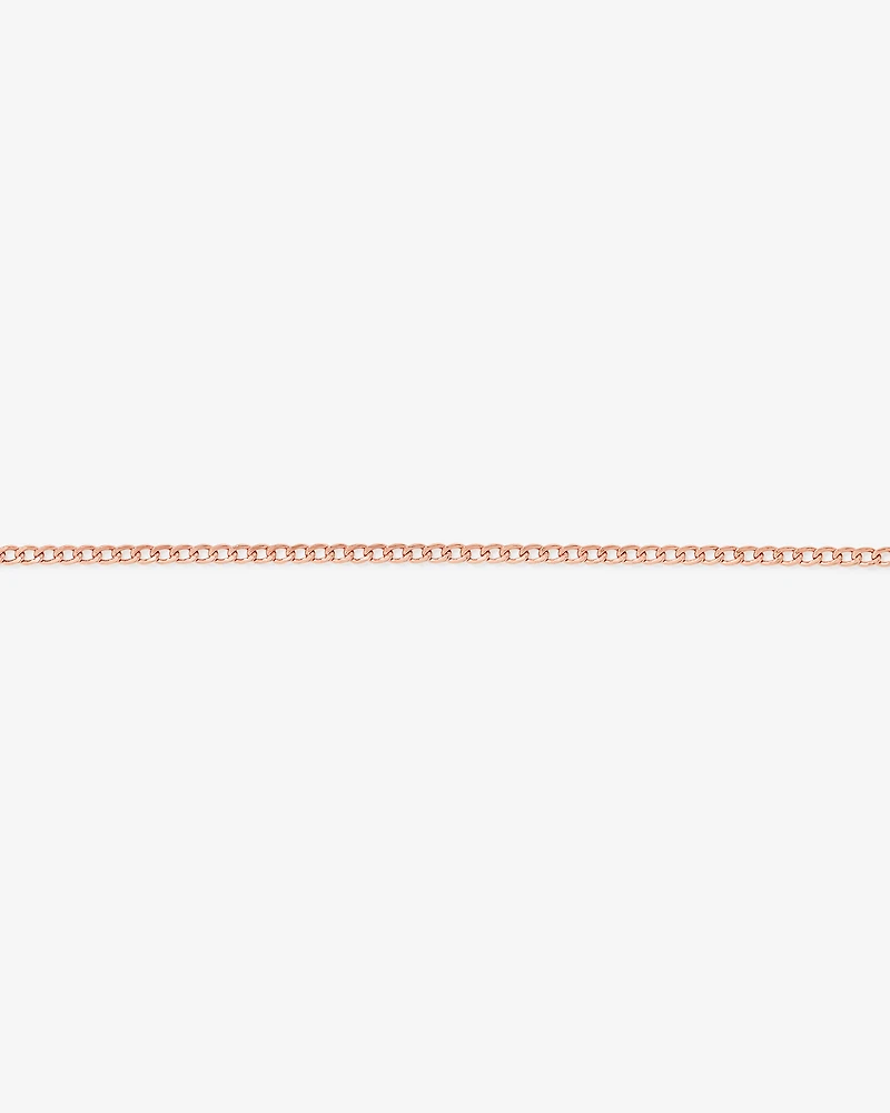 19cm (7.5") 2.4mm Width Semi Solid Diamond Cut Curb Bracelet in 10kt Rose Gold