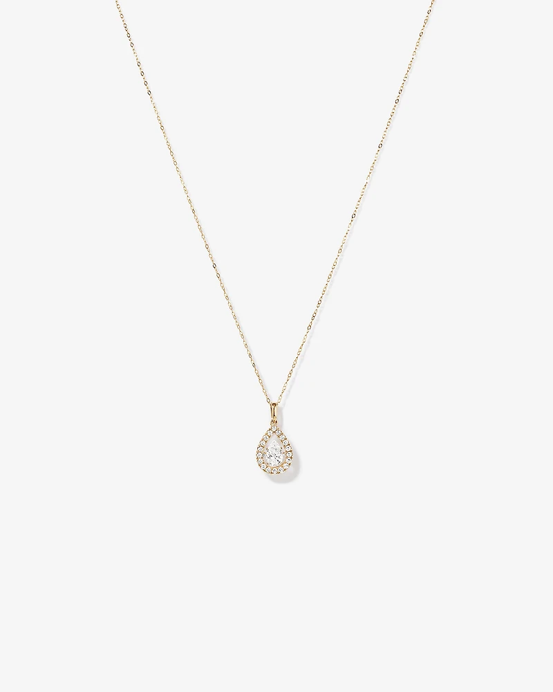 Lume Lab Pear Pendant with 1.00 Carat TW of Laboratory-Grown Diamonds in 10kt White Gold