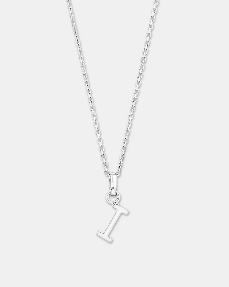 "I" Initial Pendant in Sterling Silver