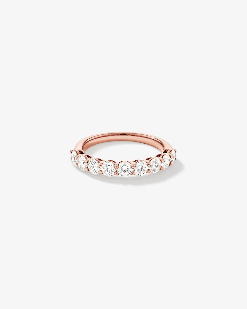1.30 Carat TW Round Brilliant Laboratory-Grown Diamond Wedding Ring in 14kt Rose Gold