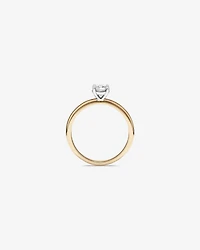 Bague de Fiançailles Solitaire en Diamant Rond Brillant 0,50 Carat TW Or Jaune et Blanc 14 kt
