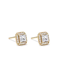 Halo Stud Earring in 18kt Vermeil with Cubic Zirconia