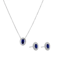 Créée : Sapphire & 0.14TW Diamants Halo créés en laboratoire en argent sterling