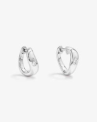 0.20 Carat TW Laboratory-Grown Pear Diamond Hoop Earrings in Sterling Silver