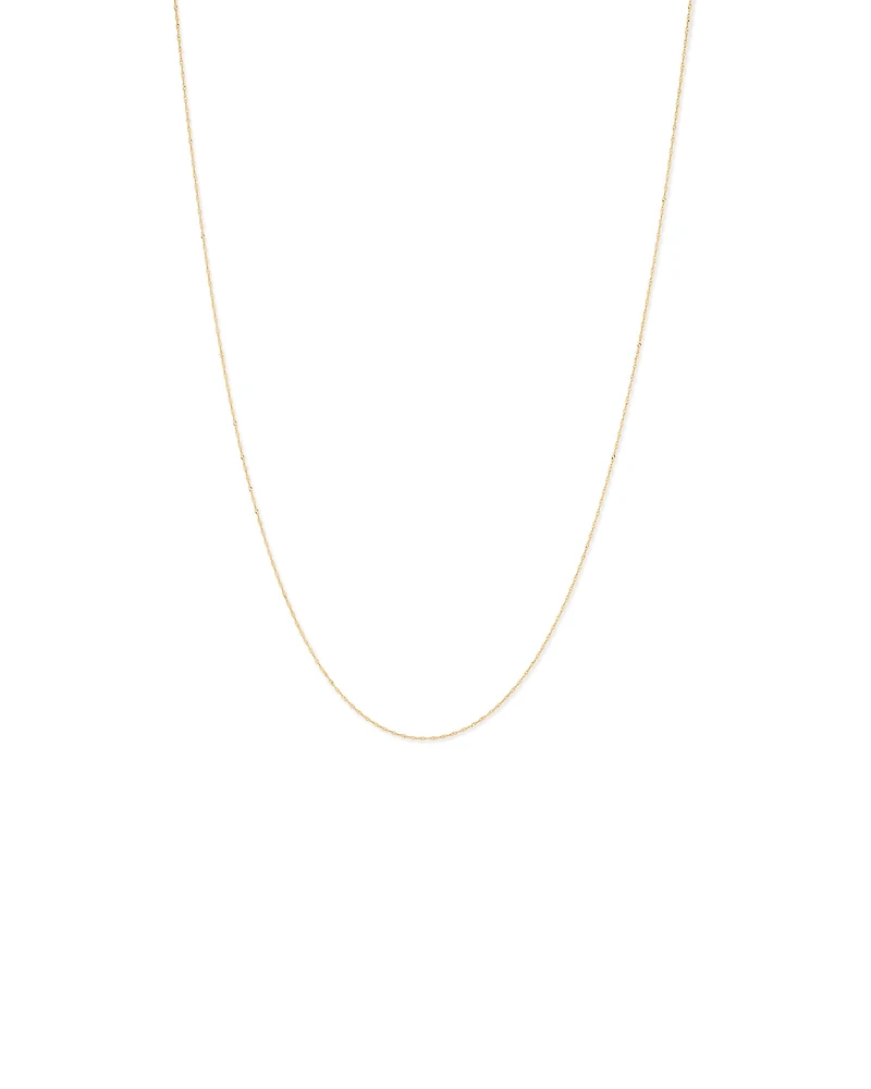 50cm (20") 1mm Width Singapore Chain in 10kt Yellow Gold