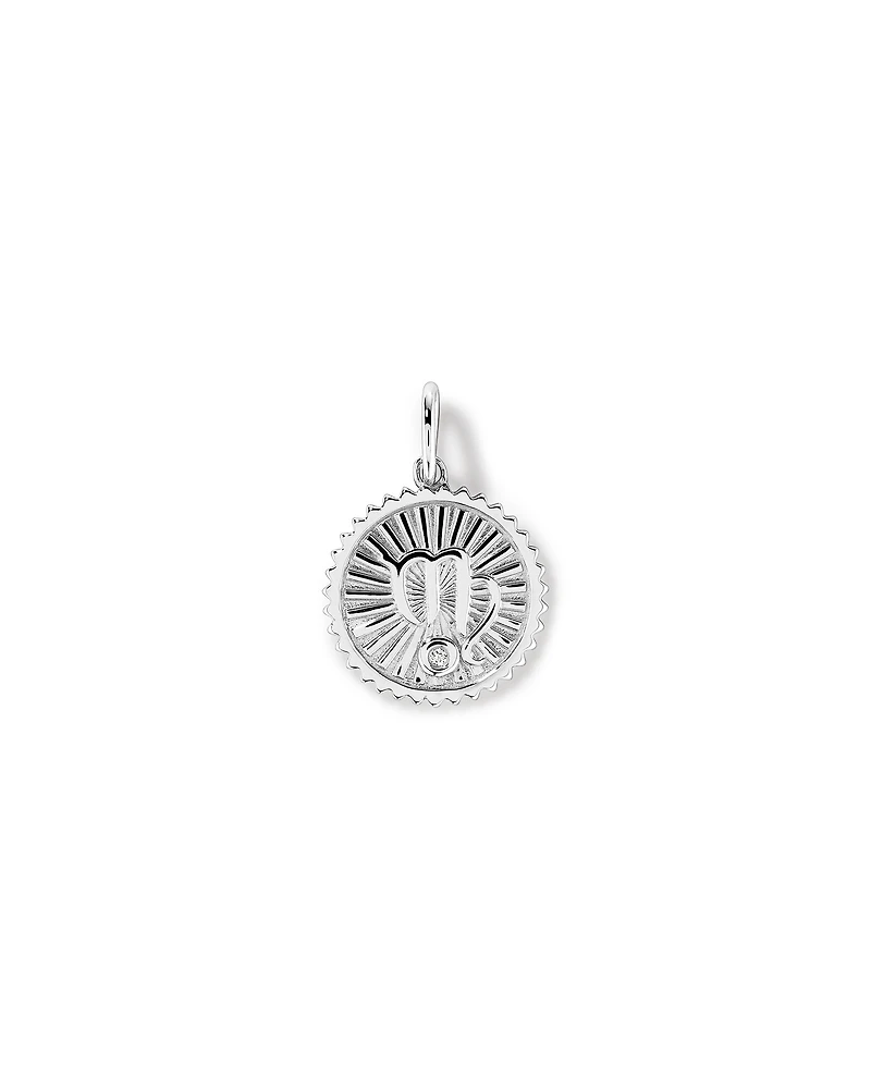 Diamond Accent Virgo Zodiac Pendant in Sterling Silver