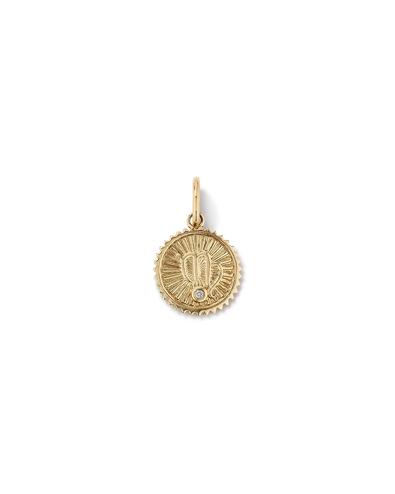 Diamond Accent Virgo Zodiac Pendant in 10kt Yellow Gold