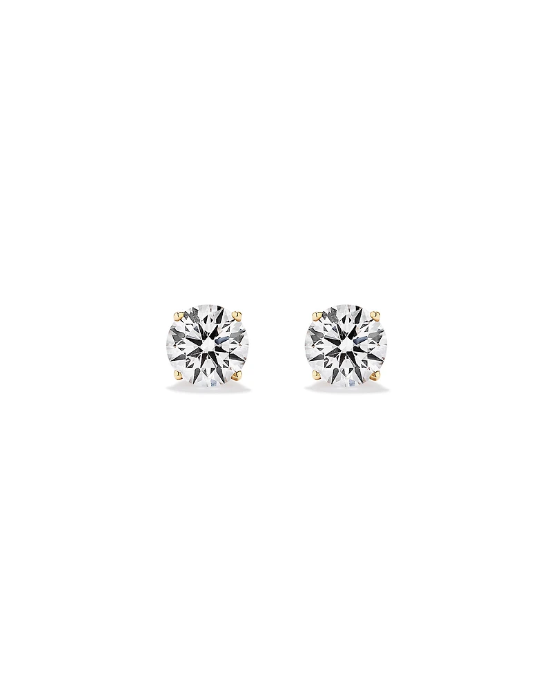 2.00TW Lab Diamond Solitaire Stud Earrings in 10kt Gold